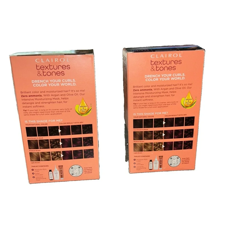 Clairol Textures Tones Permanent Hair Dye #4RV Berry Burgundy Hair Color New X 2